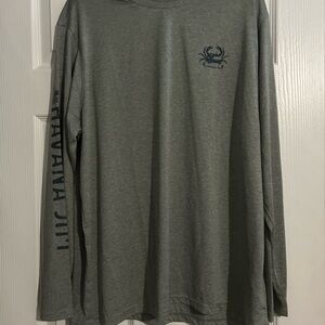 Tommy Bahama Gray Long Sleeve Tee with Navy Accents
